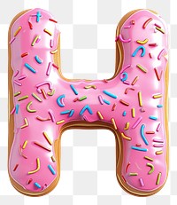 PNG Donut in Alphabet Shaped of H dessert donut shape.