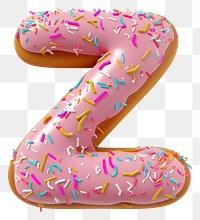 PNG Donut in Alphabet Shaped of Z dessert donut food.