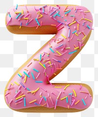 PNG Donut in Alphabet Shaped of Z dessert donut food.