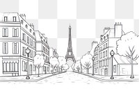 PNG Paris street architecture building drawing