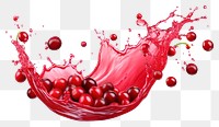 PNG Cranberry juice splashing cherry drop.
