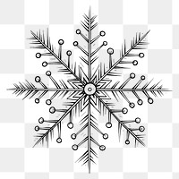 PNG Snowflake drawing white line.