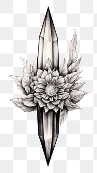 PNG Botanical quartz drawing pattern flower.