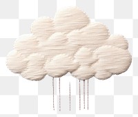 PNG Cloud in embroidery style pattern white accessories.