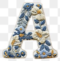 PNG Alphabet a embroidery pattern white background.