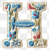 PNG Alphabet H embroidery pattern white background.