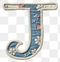 PNG Alphabet J embroidery pattern white background.