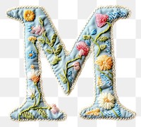 PNG Alphabet M embroidery pattern letter.
