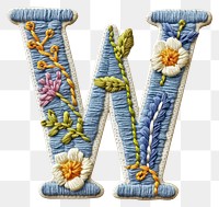 PNG Alphabet W embroidery pattern white background.