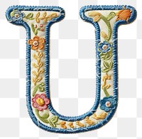 PNG Alphabet U embroidery pattern white background.