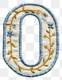 PNG Number 0 embroidery pattern white background.