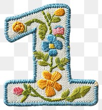 PNG Number 1 embroidery pattern 