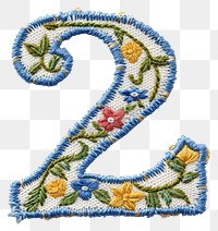 PNG Number 2 embroidery pattern white background.