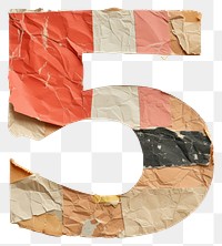 PNG Number 5 paper craft collage text art white background.