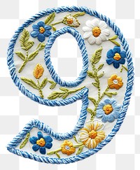 PNG Number 9 embroidery pattern 