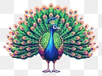 PNG Peacock pixel animal bird creativity.