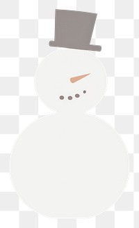 PNG Winter snowman cartoon white white background.