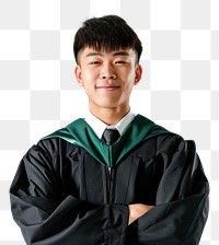 PNG Happy chinese man student university graduation.