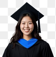 PNG Happy chinese woman student graduation university.