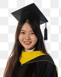 PNG Happy chinese woman graduation student university.