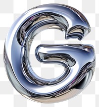 PNG Alphabet G letter number silver text.