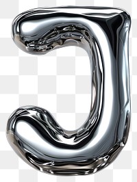 PNG Alphabet J letter silver curve symbol.