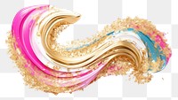 PNG Gold abstract brush stroke jewelry pattern art.