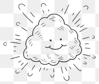PNG Doodle illustration sun blowing cloud cartoon drawing sketch.