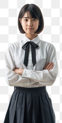 PNG Japanese female student blouse shirt white.