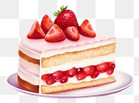 PNG Birthday cake strawberry dessert cream.