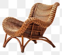 PNG Stylish rattan furniture armchair white background comfortable.