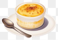 PNG Creme brulee dessert coffee spoon.