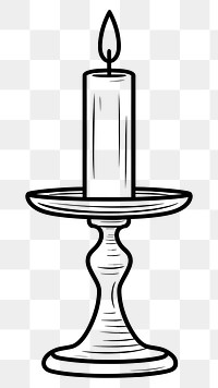 PNG Candle holder sketch line illuminated.