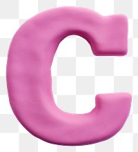 PNG Plasticine letter C text number pink.