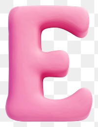 PNG Plasticine letter E text number pink