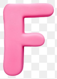 PNG Plasticine letter F text pink 