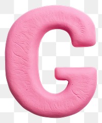 PNG Plasticine letter G number text pink.