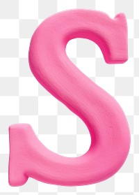 PNG Plasticine letter S number pink text.