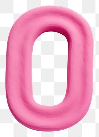 PNG Plasticine number 0 pink text white background.