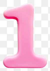 PNG Plasticine number 1 pink text 