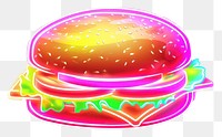 PNG Neon burger vector icon food white background illuminated.