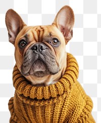 PNG Dog wearing clothes bulldog sweater mammal.