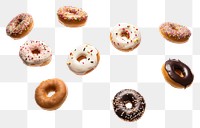 PNG Donuts food white background confectionery.