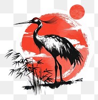 PNG Crane bird animal red ciconiiformes