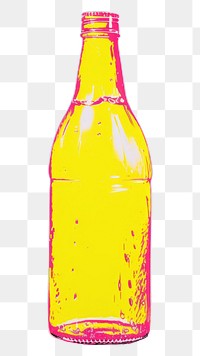 PNG Bottle of water yellow drink pink