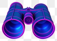 PNG  Neon binoculars wireframe purple light magnification.