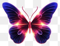 PNG  Neon butterfly wireframe pattern purple light