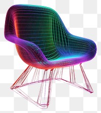 PNG  Neon chair wireframe light furniture illuminated.