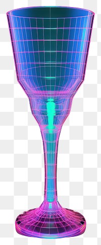 PNG  Neon champagne wireframe lighting glass illuminated.