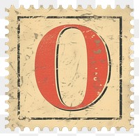 PNG Vintage Number 0 postage stamp.